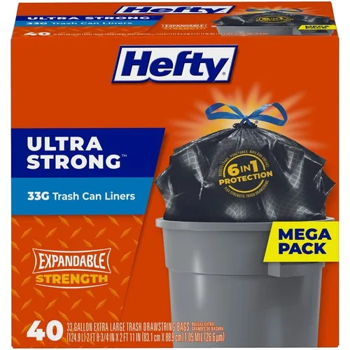 Hefty Ultra Strong Multipurpose Large Trash Bags 33gal 60ct
