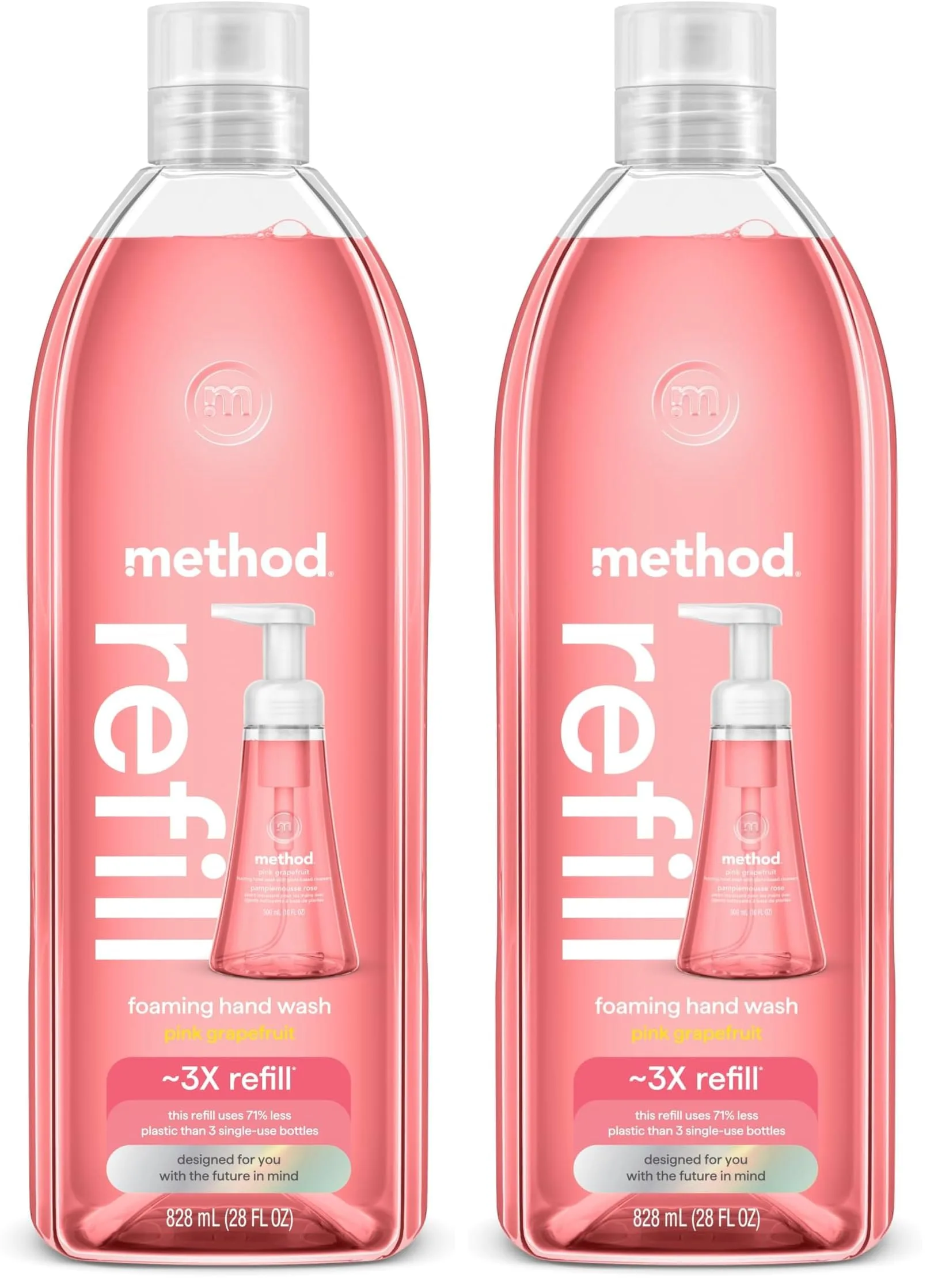 Method Foaming Hand Soap Refill Pink Grapefruit 28oz 2-Pack