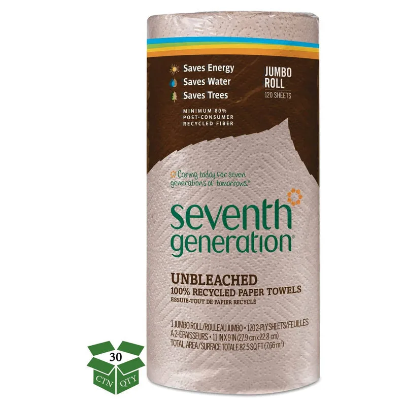 Seventh Generation Unbleached Paper Towels 6 Triple Rolls