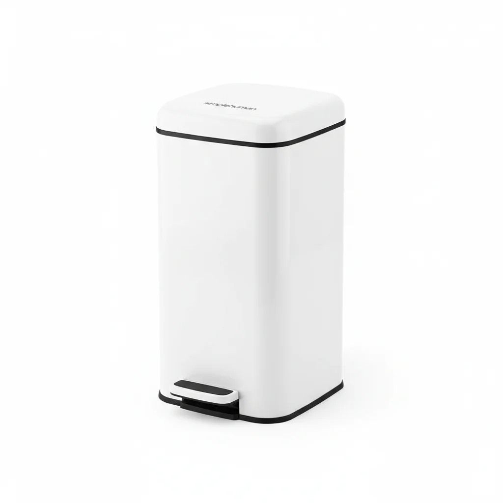 Simplehuman 10L Slim Step Trash Can White Steel