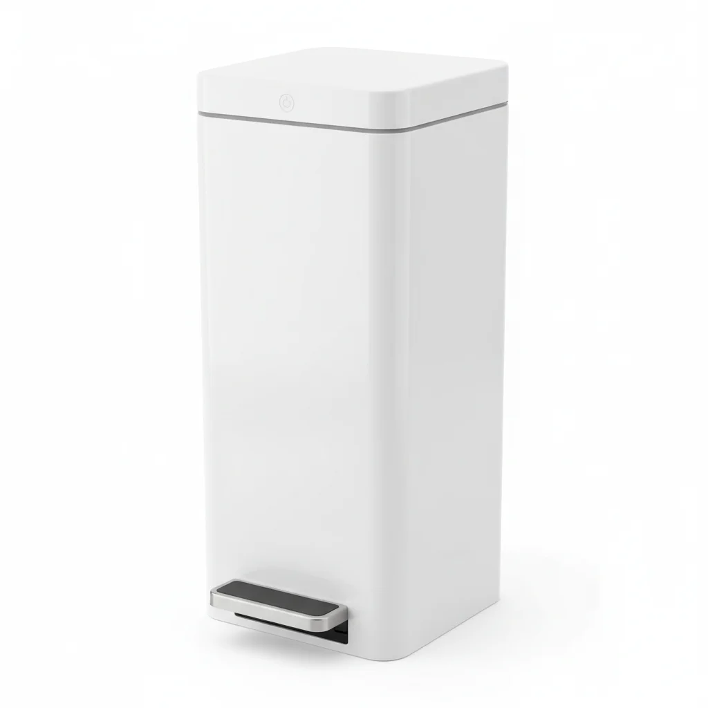 Simplehuman 10L Slim Step Trash Can White Steel image 3