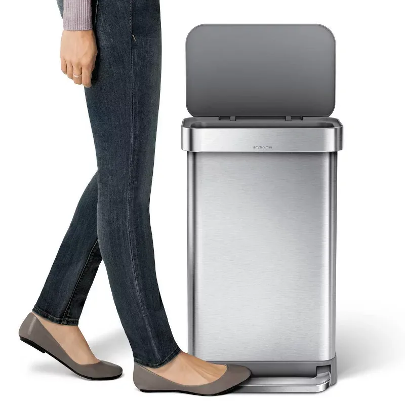 Simplehuman Liner-Pocket Step Trash Can 45L Stainless Steel