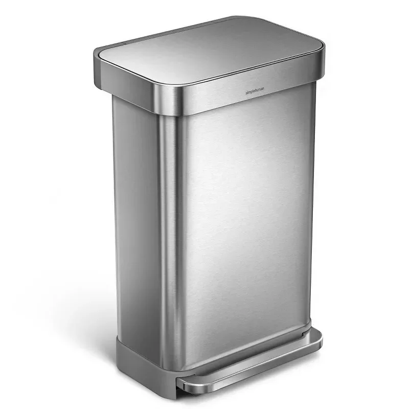 Simplehuman Liner-Pocket Step Trash Can 45L Stainless Steel image 2