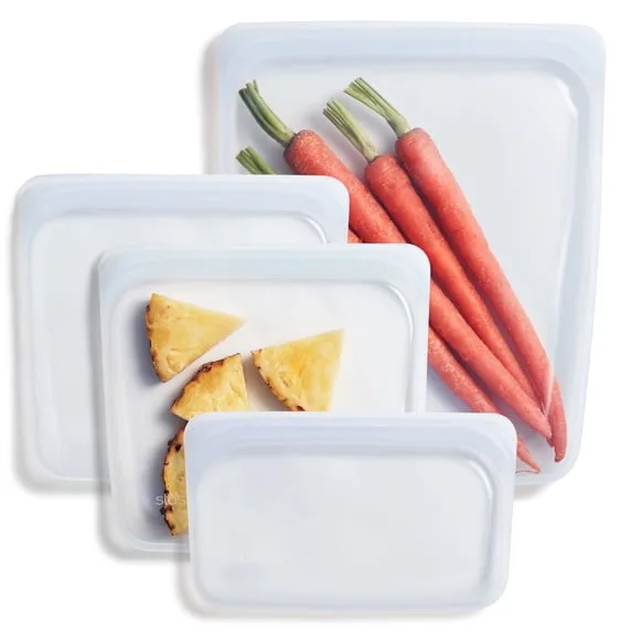 Stasher Reusable Silicone Storage Bag Starter Kit 4-Pack