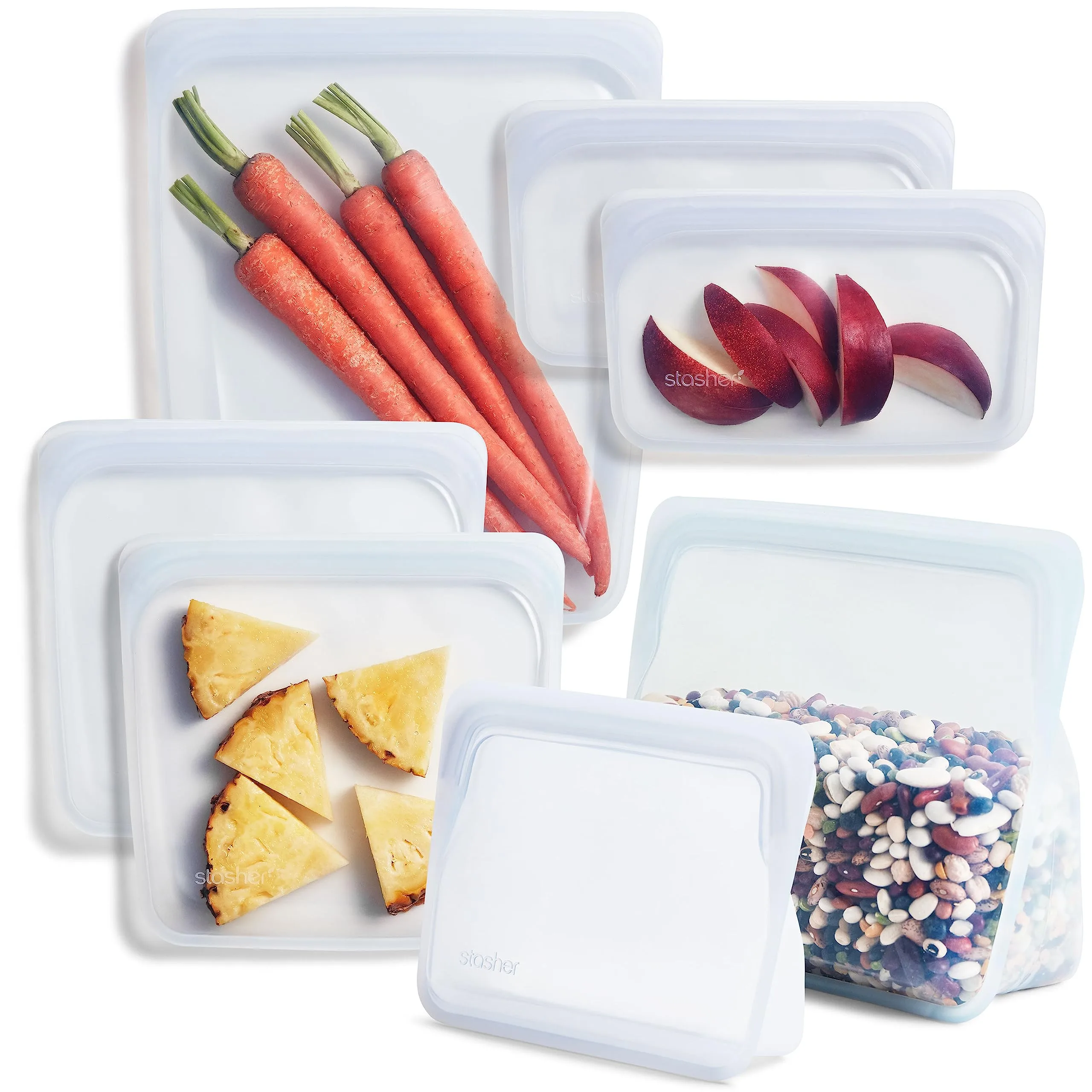 Stasher Reusable Silicone Storage Bag Starter Kit 4-Pack image 2