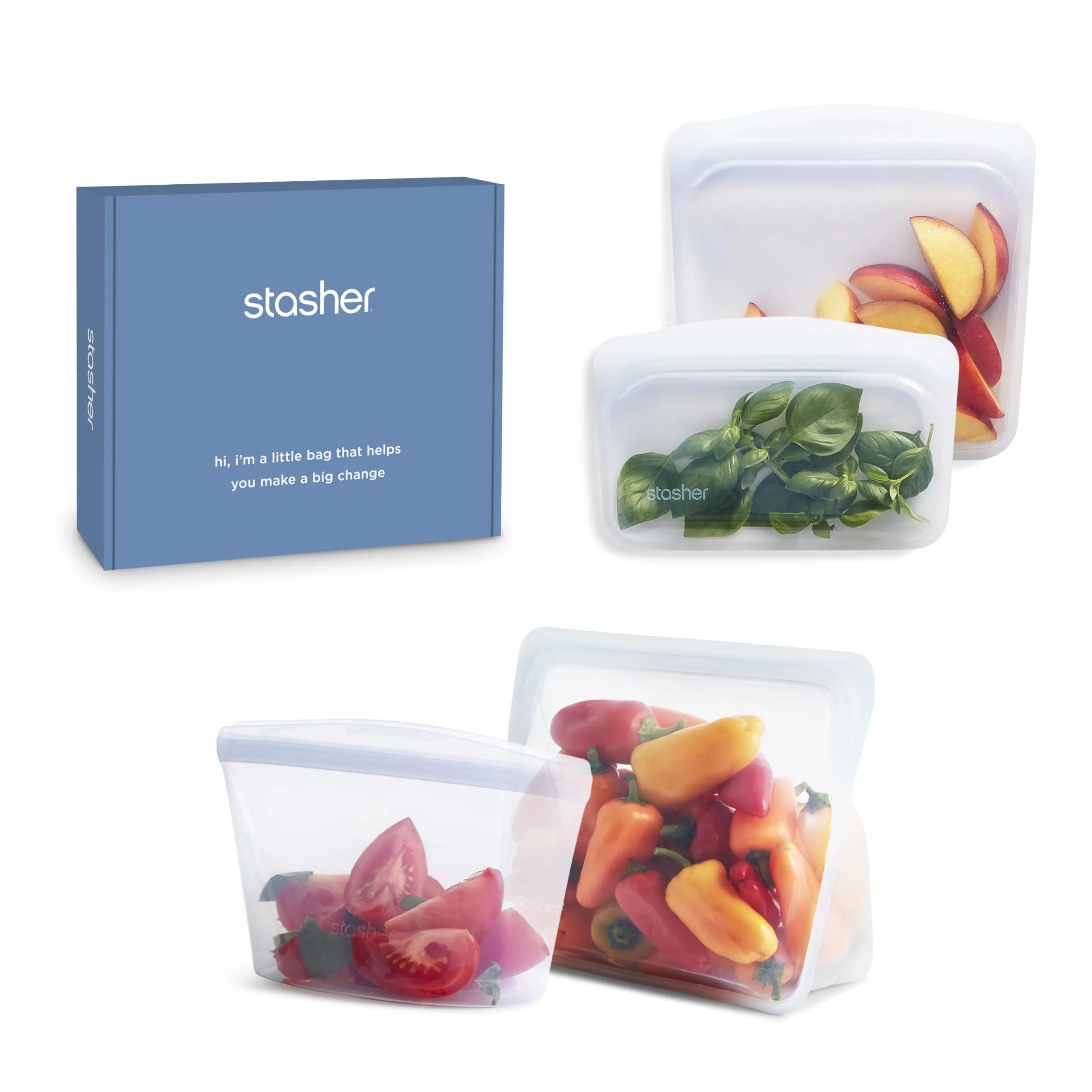 Stasher Reusable Silicone Storage Bag Starter Kit 4-Pack image 3